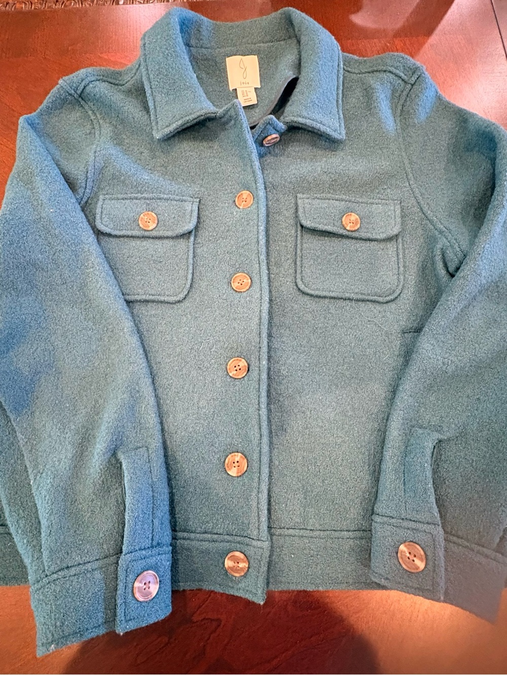 Joie Teal Women’s Wool-Blend Button Coat